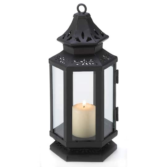 8" Black Metal Stagecoach Lantern